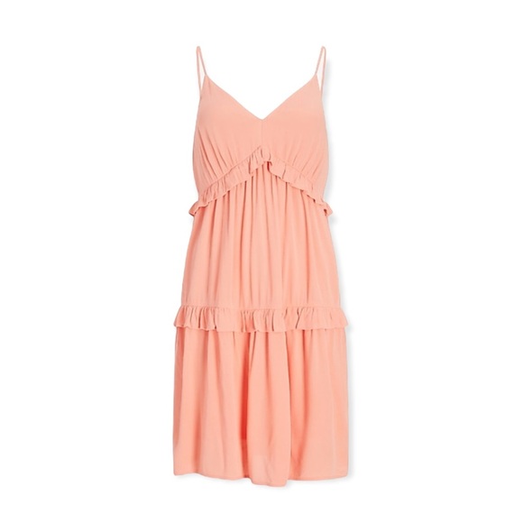 EXPRESS Amalfi Blush Tiered Ruffle Trapeze Dress M NWT - Picture 1 of 10